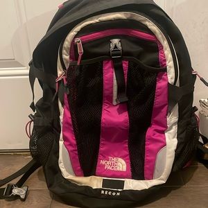 North face backpack- Recon. Multiple pockets, hiking straps